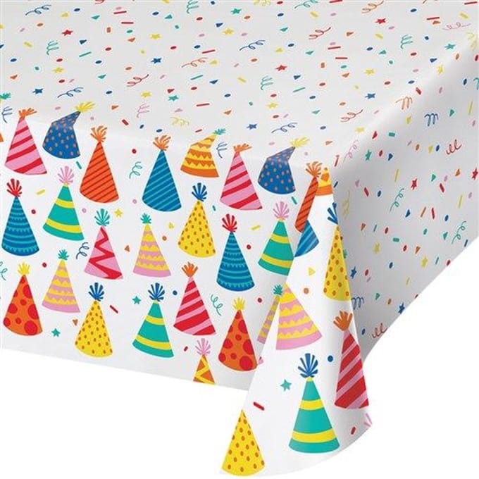 Tafelkleed hats off birthday (137x244cm)
