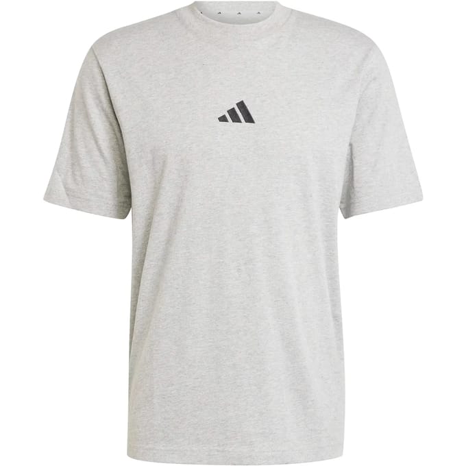 Adidas Essentials Small Logo Single Jersey T-shirt Met Korte Mouwen Grijs M / Regular Man