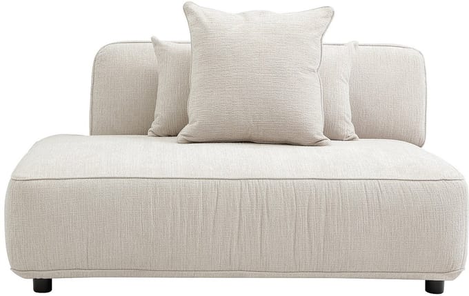 Vente-unique Chaise longue links in beige chenillestof LELACO