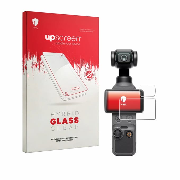 upscreen - Screenprotector voor DJI Osmo Pocket 4 (Display + Lens) - Folie Beschermfolie Beschermglas transparant