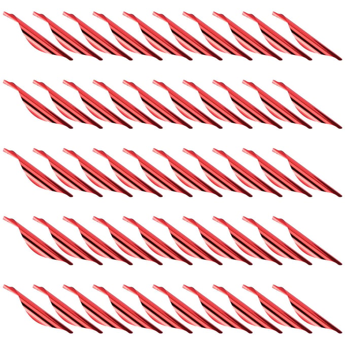 50 plumes de flèche de 6 cm (2,4 pouces) à spirale, à monter soi-même, pour arc de compétition et arc recourbé. Accessoire rouge. rouge