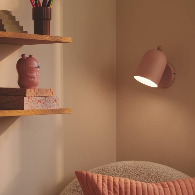 Nordlux Wandlamp Gaston met snoer en stekker, metaal, rosé