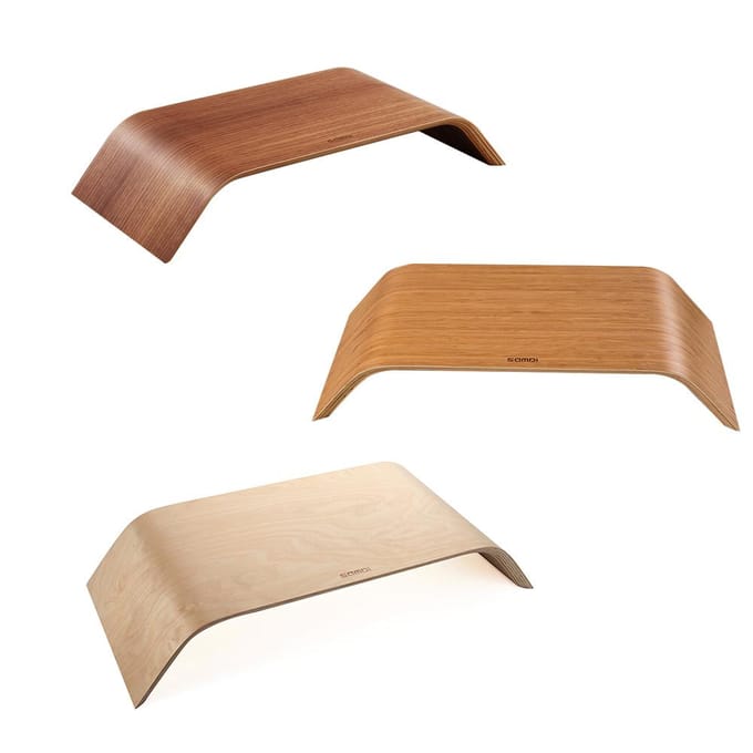 SAMDI Houten standaard Allinone Machine Monitor Laptophouder Sterk draagvermogen Stabiele houten beugel Vervanging voor iMac beige