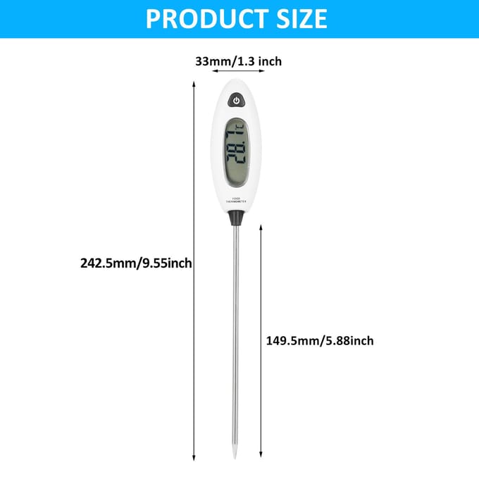 GM1311 Voedselthermometer Direct Afleesbaar Digitaal Vlees LCD Voedselthermometer Met Temperatuurvergrendeling, wit