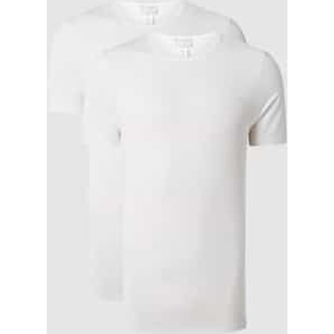 T-shirt met labeldetail in een set van 2 stuks, model 'Cotton Essentials'