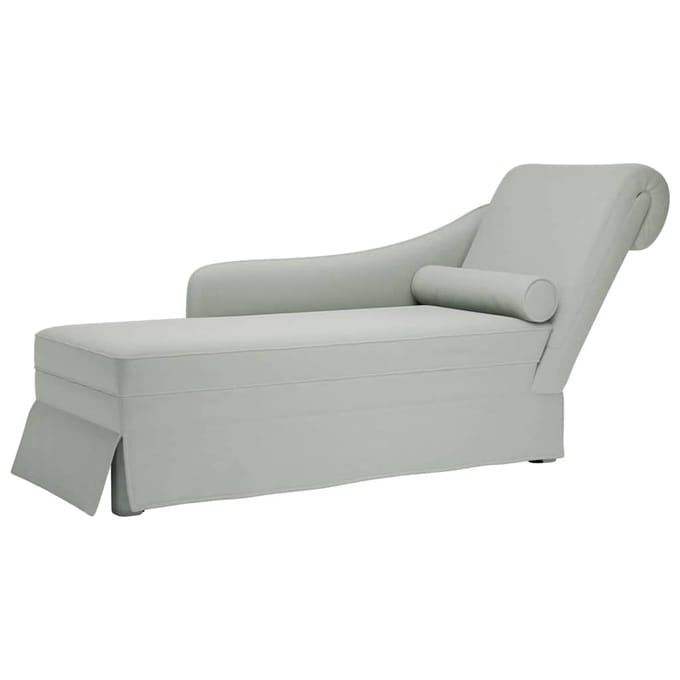 vidaXL - Chaise - longue - met - bolster&rechterarmleuning - fluweel - lichtgrijs