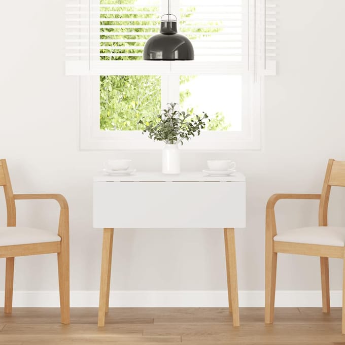 vidaXL - Eettafel - massief - hout - naturel - rubber