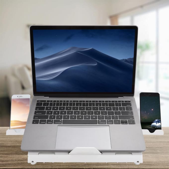 Multifunctionele Opvouwbare Hef Laptop Tablet Standaard van Aluminiumlegering met Antislipvel en Paneel gray