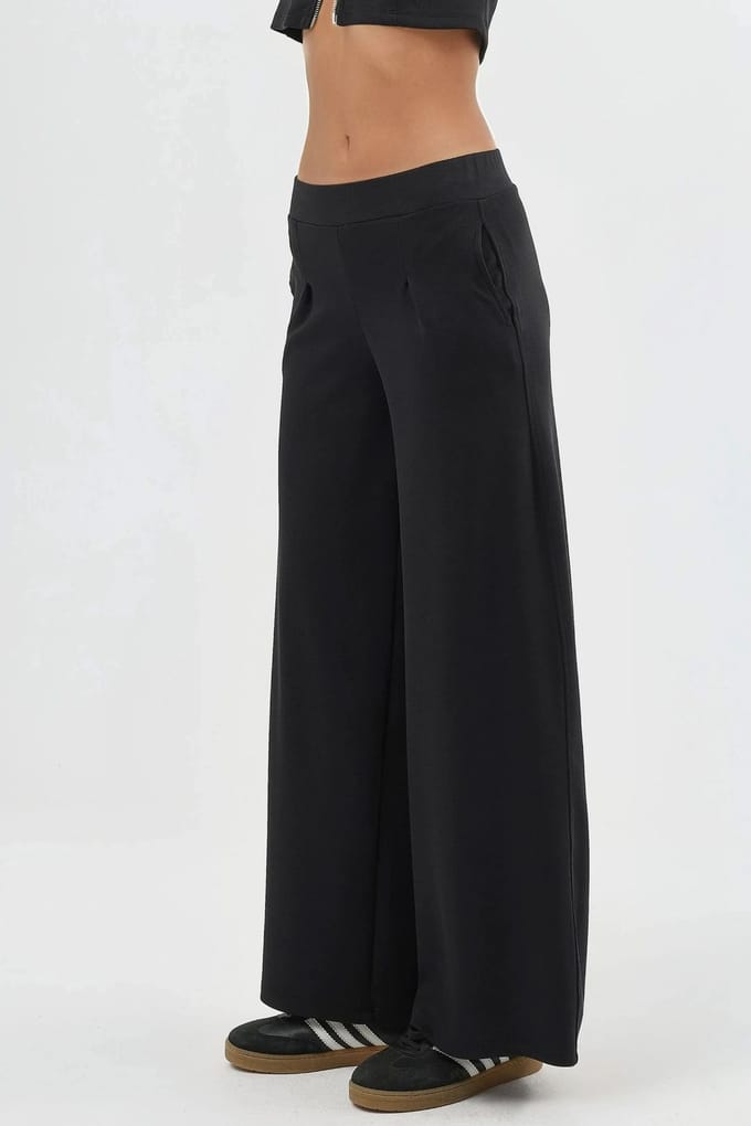 Elastische taille wijde broek