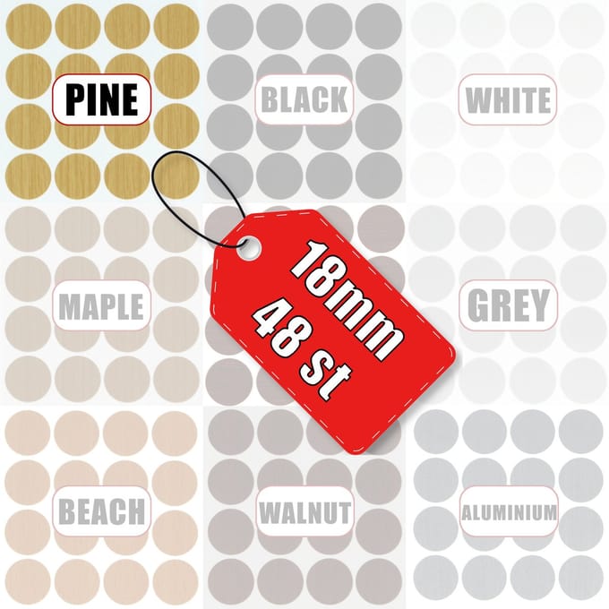 AMIG Afdekkapjes Schroeven Grenen 18mm Zelfklevend PVC Glad - 48 Stuks