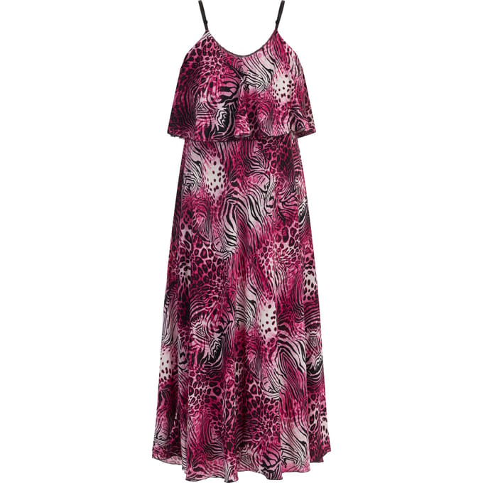 Faina Maxi-jurk met dierenprint Dames roze
