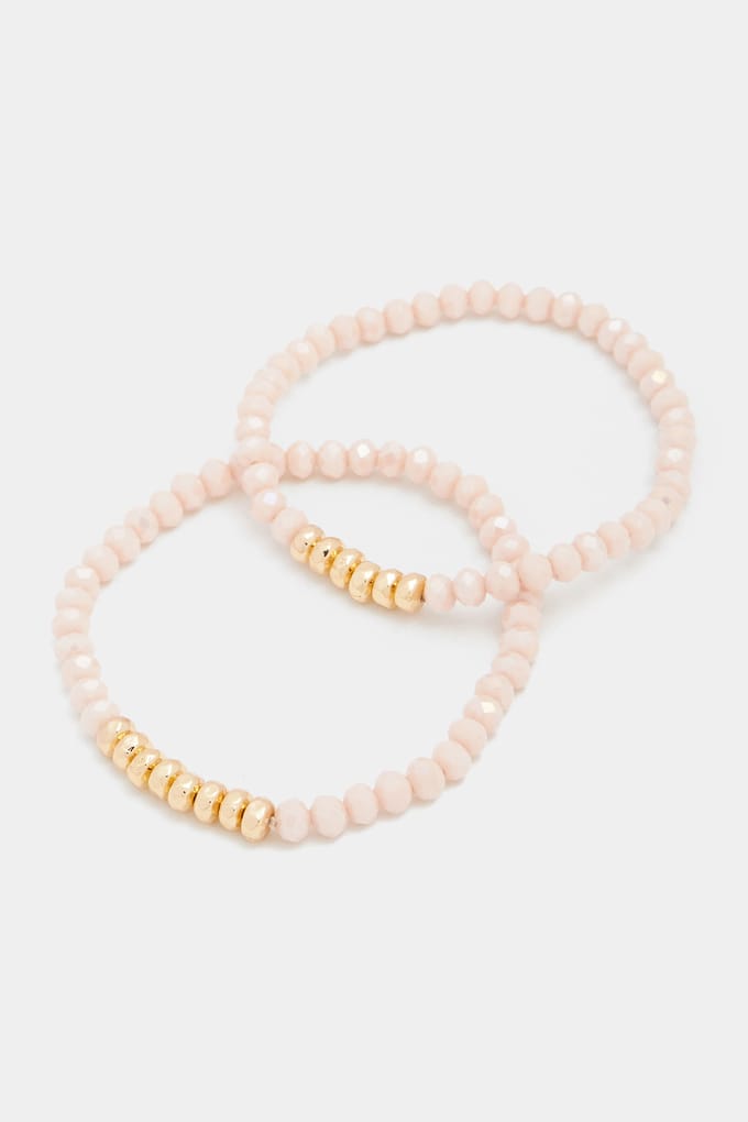 Yours 2Pack Roze Kralen Stretcharmbandsetsize One Size