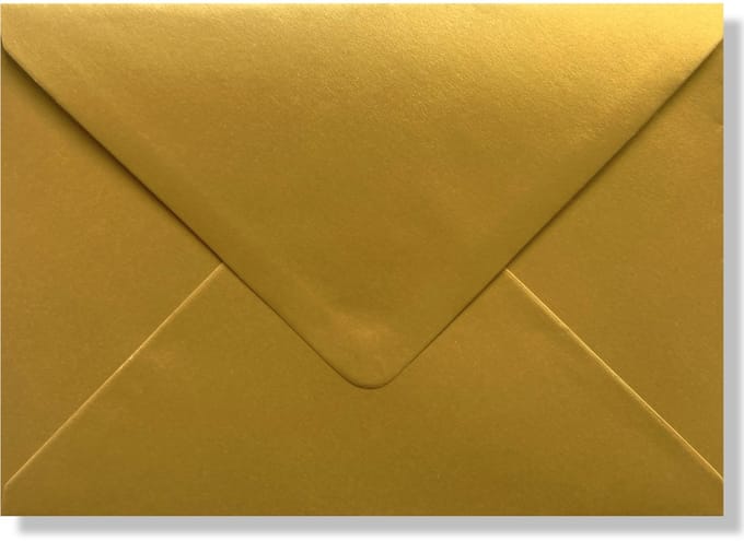 Cards & Crafts Luxe C6 Enveloppen - Goud - 162x114mm - Puntklepsluiting