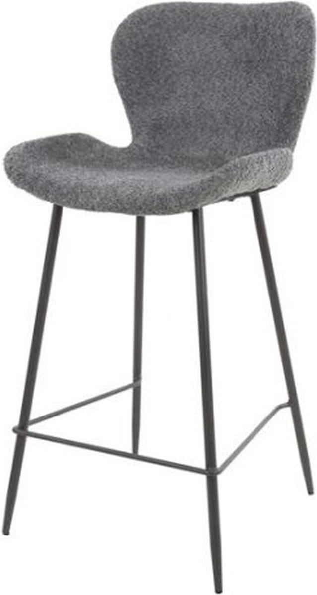 Barstoel Justin - Bouclé grijs | Meubelplaats - barstoelen set van 4