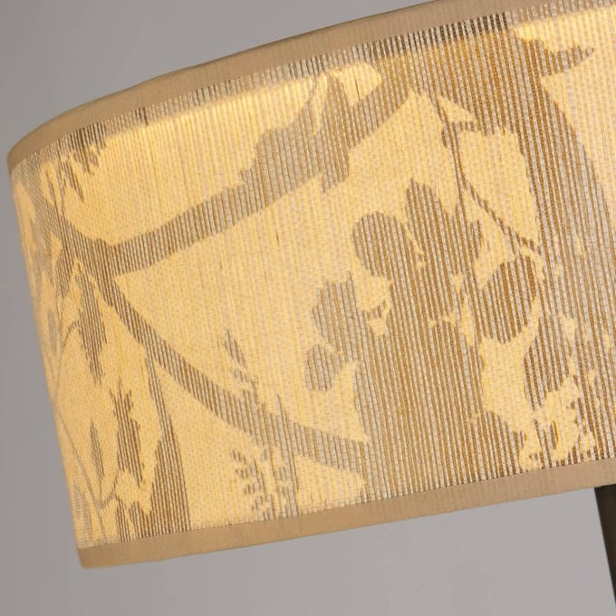 Searchlight Vloerlamp Isla, Ø 40 cm, bruin, beige, bamboe, staal