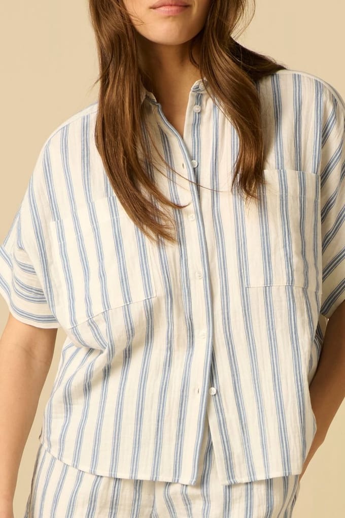 Sissy-Boy - Witte gestreepte mousseline blouse