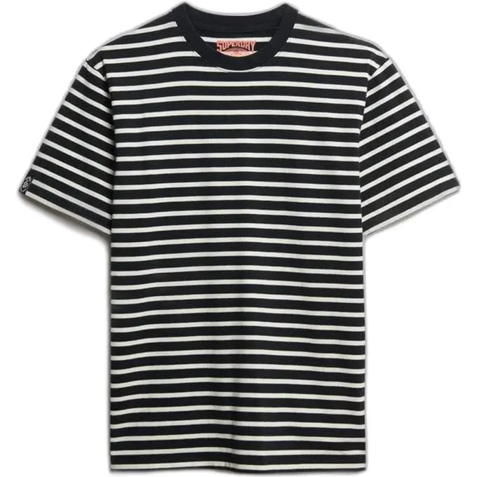 Superdry MERCHANT STRIPE TEE Heren T-shirt - Black Stripe