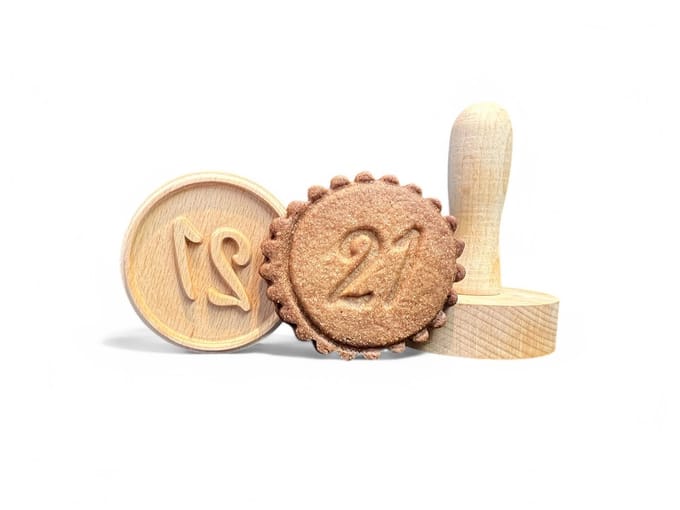 Koekstempel met cijfer 21 | Koekstempel voor 21 dinner