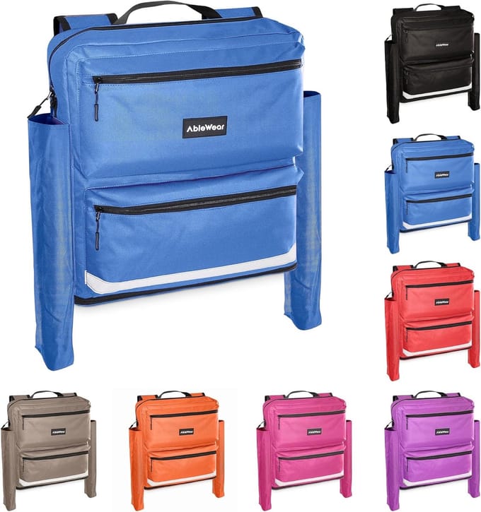 Scootertas met uitbreidbare opslag en krukzakken - blauw