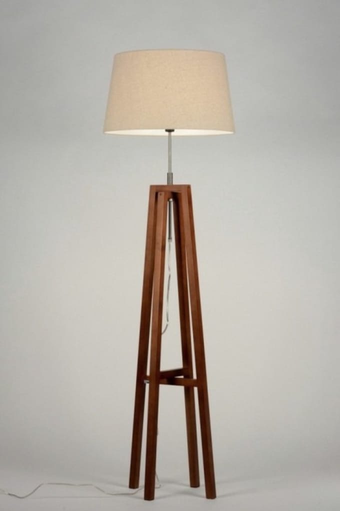 Lumidora Vloerlamp 30428 - LILLE - E27 - Beige - Hout - ⌀ 45 cm