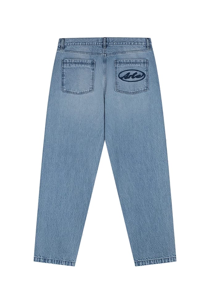Jeans Man Cirkellogo zak Broek Denim Bleach