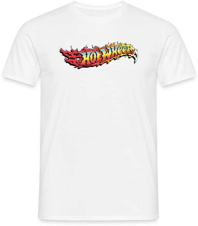 Hot Wheels Logo-Design Met Vlammen T-Shirt Heren