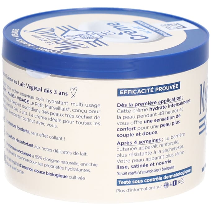 Le Petit Marseillais Crème au Lait Hydratation 48H Peaux Très Sèches 360 ml