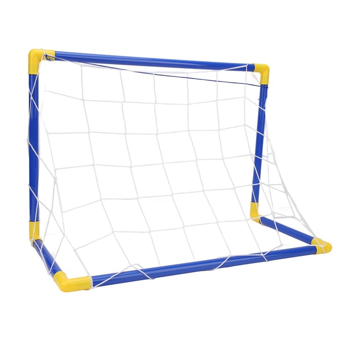 Binnen Buiten Kinderen Mini Voetbaldoel Set Kinder Voetbal Bal Doel Set met Net Pomp blue