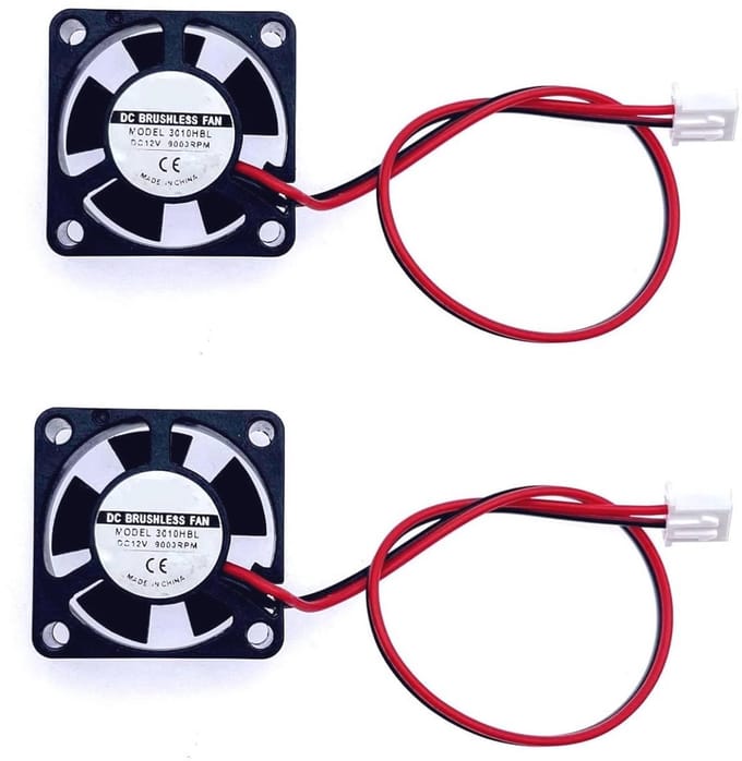 Mini 30mm Stille Ventilator - 2 Stuks, DC 12V, Geruisloze 3D Printer Ventilator