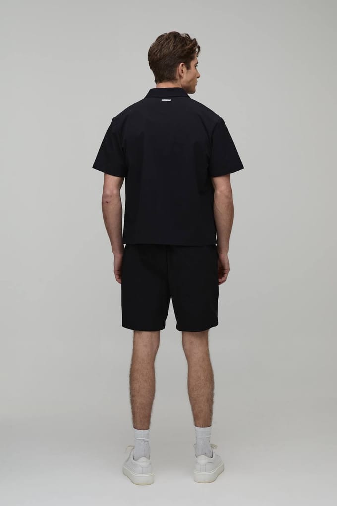 Slim Fit Technische Short Van Middellange Lengte | Black | Size Large