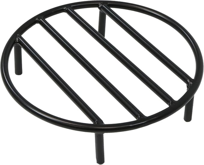 Ronde Stalen Vuurkorf met Houten Rooster - 30,5 cm