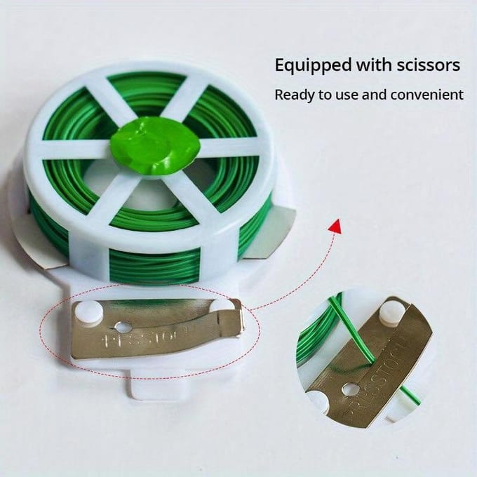 1 Rol 100M Multifunctionele Plastic Staal Draadbinder Stevige Herbruikbare Tuin Bloem Plant Ondersteuning Band Tie gray