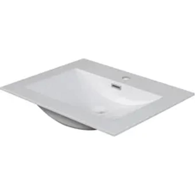 Aquavive Enkele Wastafel Cecina / Savena - Composiet - Rechthoekig - Glanzend Wit - 50cm