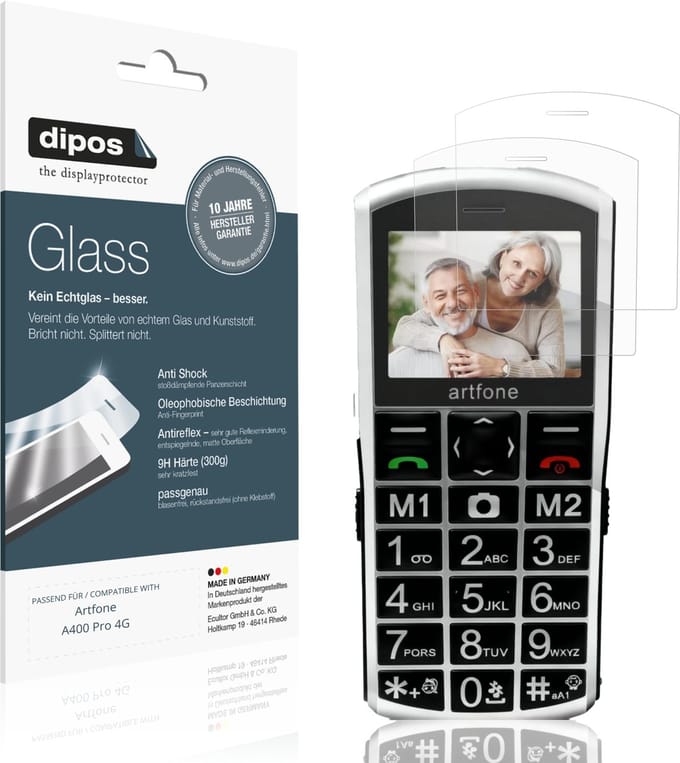 dipos – 2x Matte Pantserfolie geschikt voor Artfone A400 Pro 4G | 9H Screenprotector