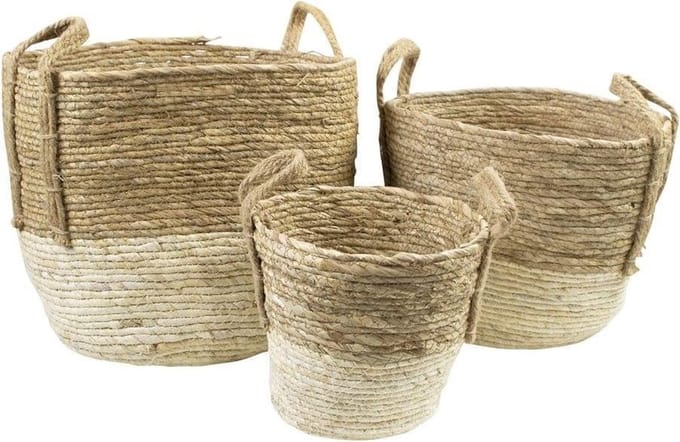 manden naturel ecru (set van 3)*