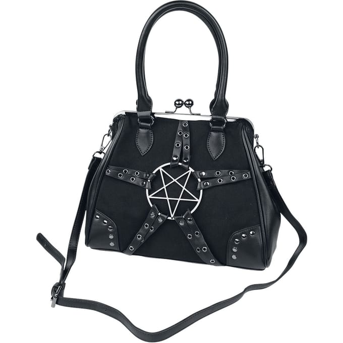 Banned - Gothic Handtas - Pentagram - voor Vrouwen - zwart