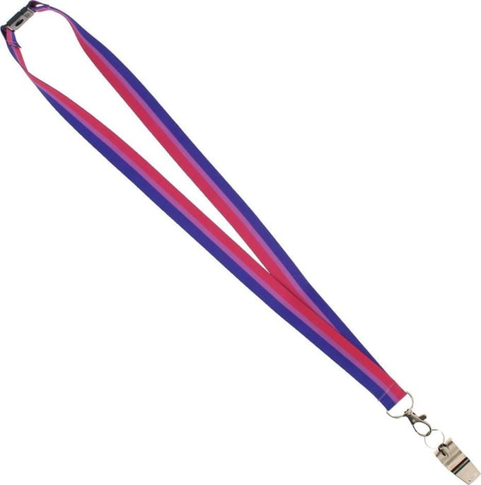 Zac's Alter Ego Sleutelkoord/Lanyard Bisexual met fluitje Multicolours