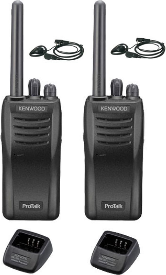 Set van 2 stuks Kenwood TK-3501 met D-shape oortje en tafelladers