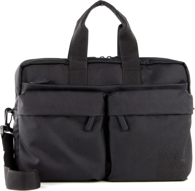 MANDARINA DUCK Handtas Schoudertas met laptopvak District Briefcase Black Ink Zwart