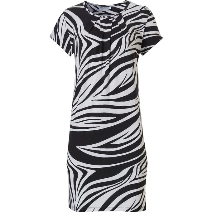 Pastunette Beach - Maat M - Black & White - Dames Jurk - Zwart/Wit