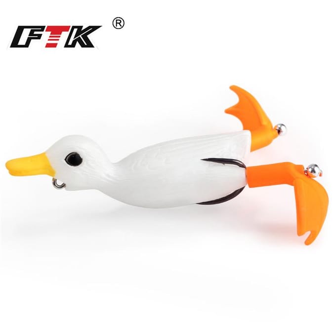 1 STUK Propeller Flipper Eend Vislokaas Eendje Vissen Kikker Lokaas 9cm 11.3g Kunstmatig Aas Eendje 3D Ogen Dag Aas Baars 8