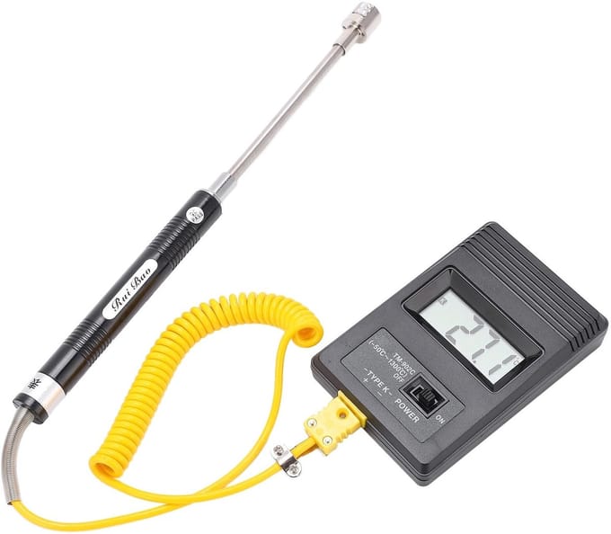 Dailygoody - LCD-thermometer - Digitale temperatuurmeter - Temperatuurbereik -50-500℃ - K-type sensor - Ideaal voor industriële toepassing - Compact m