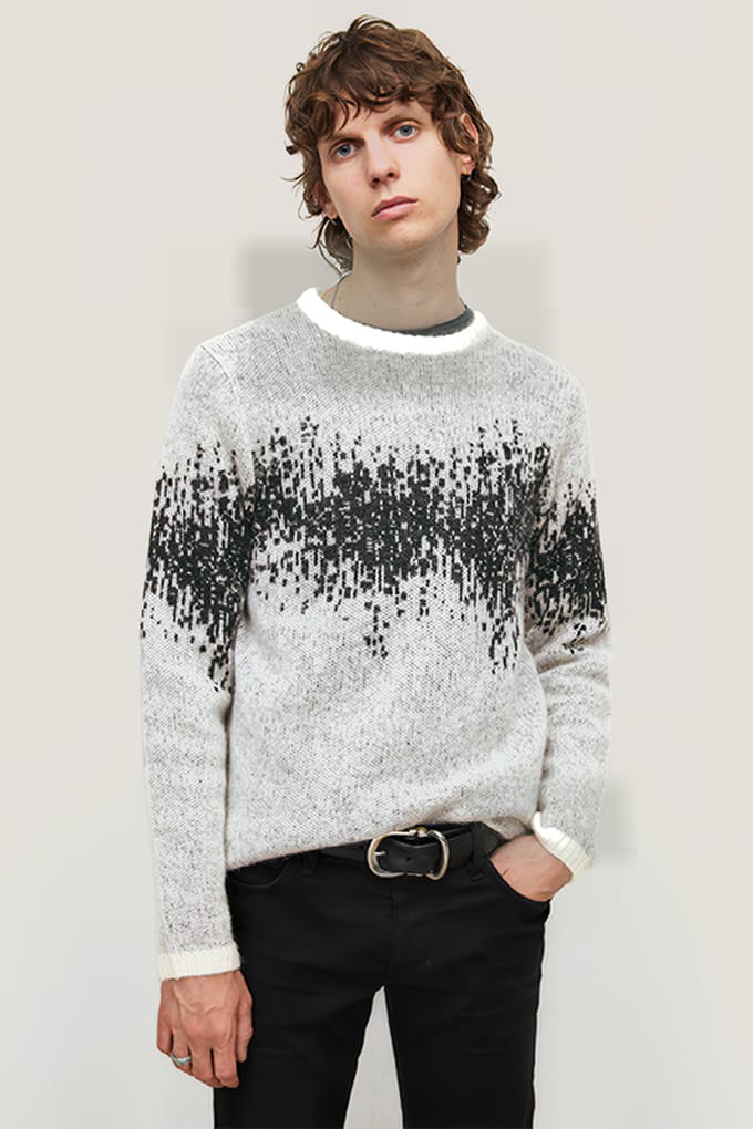 John Varvatos Sterling Ls Heartbeat Mohair Crew White Taglia: S | Maglioni a maglia Outlet | Uomo | Bianco