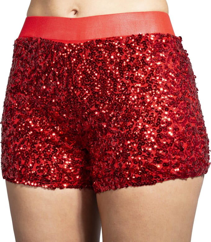 Hotpants pailletten rood - Maat 34 t/m 38 - Toppers 2025