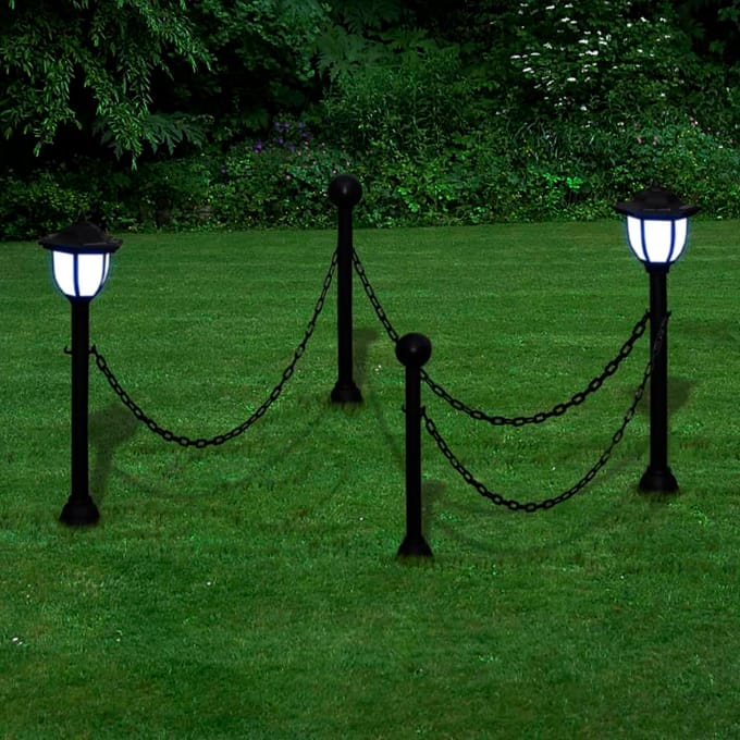 vidaXL Hekwerk met 2 solarlampen