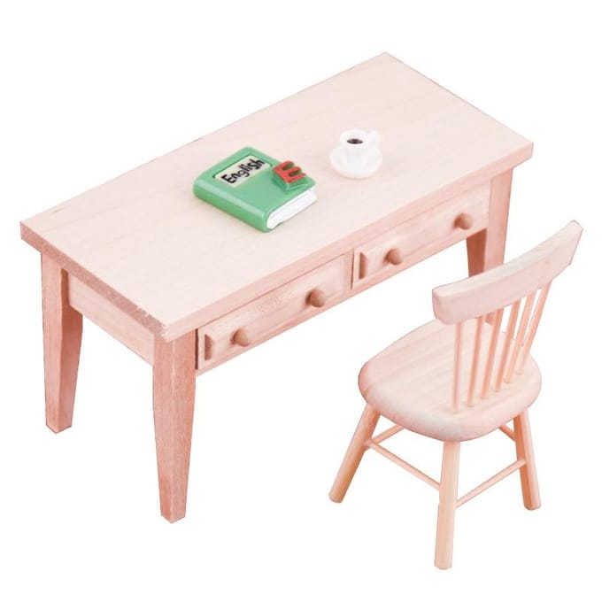 1:12 Mini meubles pour maison de poupée, mini accessoires, simulation de livre, bureau, modèle de table, décoration white