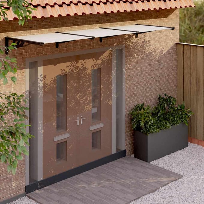 vidaXL - Deurluifel - 297,5x90 - cm - polycarbonaat - zwart - en - transparant