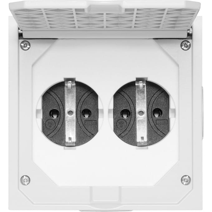 ABL Vloercontactdoos + RA 2-voudig – Inbouw – 16A 250V – Grijs