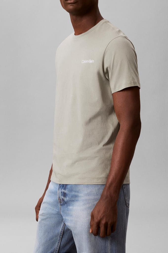 Calvin Klein Ss Micro Logo Crewneck Shadow Taglia: S | Magliette basic Outlet | Uomo