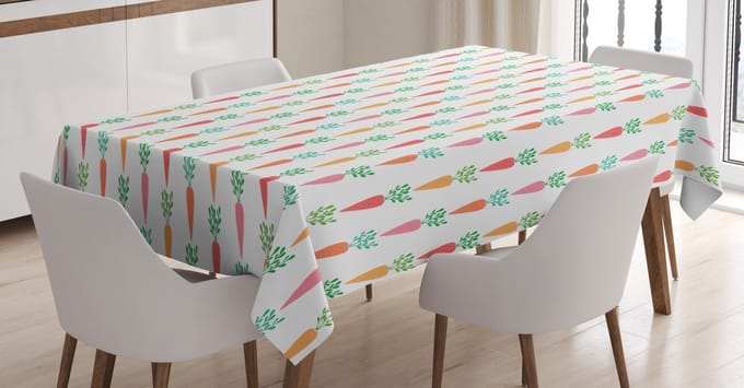 ABAKUHAUS Tafelkleed – Wortelpatroon – 140x200 cm – Wit/Multicolor